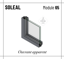 Profilé soleal module 65, ouvrant apparent.